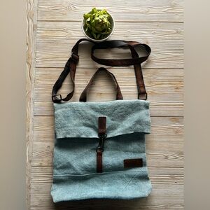Crosstree Lane Jute & Leather Convertible Tote Crossbody | Coastal Market Bag